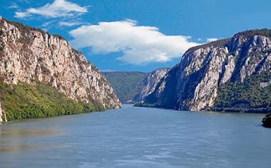 Danube river near the Serbian city of Donji Milanovac